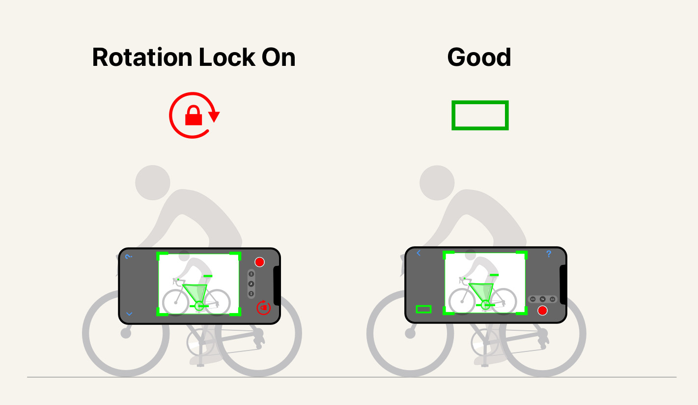 Turn off rotation lock. If your phone's rotation lock is on, the app can't orient itself. Switch it off so the camera screen sits the right way up.