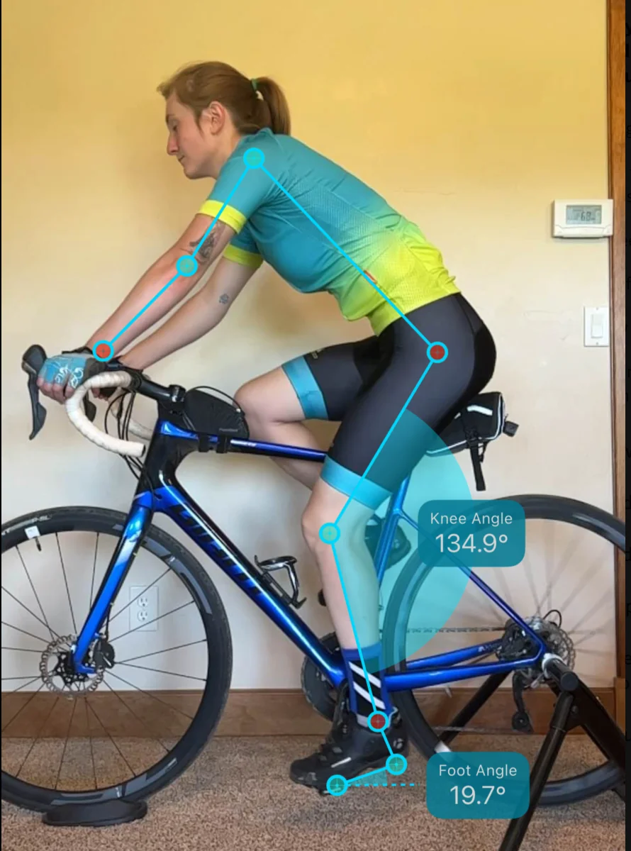 Saddle height suggestions come from your knee and foot angle.